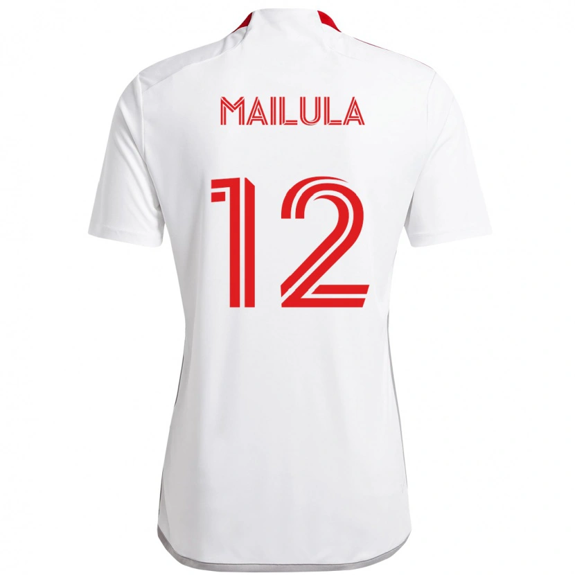 Danxen Donna Maglia Cassius Mailula #12 Bianco Rosso Kit Gara Away 2025/26 Maglietta