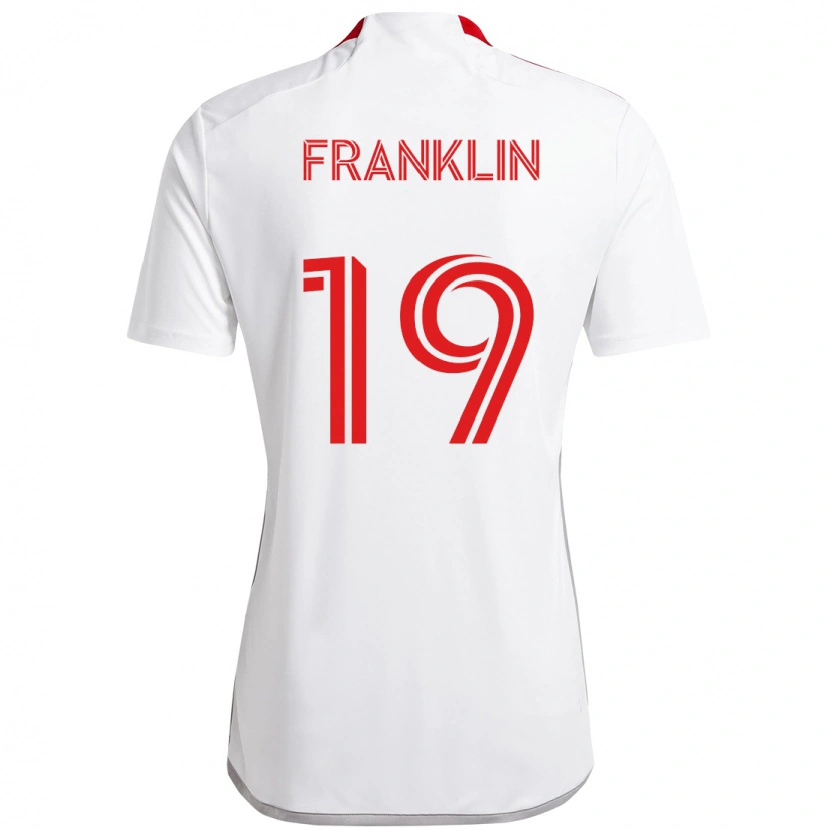 Danxen Donna Maglia Kobe Franklin #19 Bianco Rosso Kit Gara Away 2025/26 Maglietta