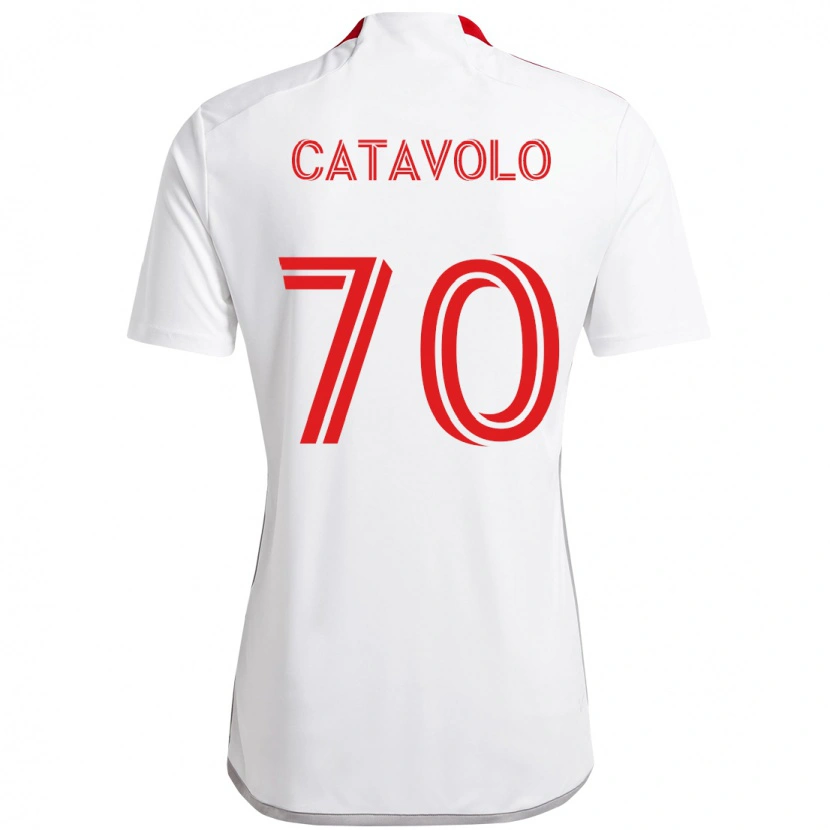 Danxen Donna Maglia Matthew Catavolo #70 Bianco Rosso Kit Gara Away 2025/26 Maglietta