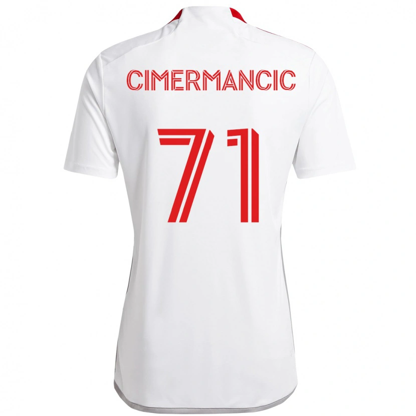Danxen Donna Maglia Markus Cimermancic #71 Bianco Rosso Kit Gara Away 2025/26 Maglietta