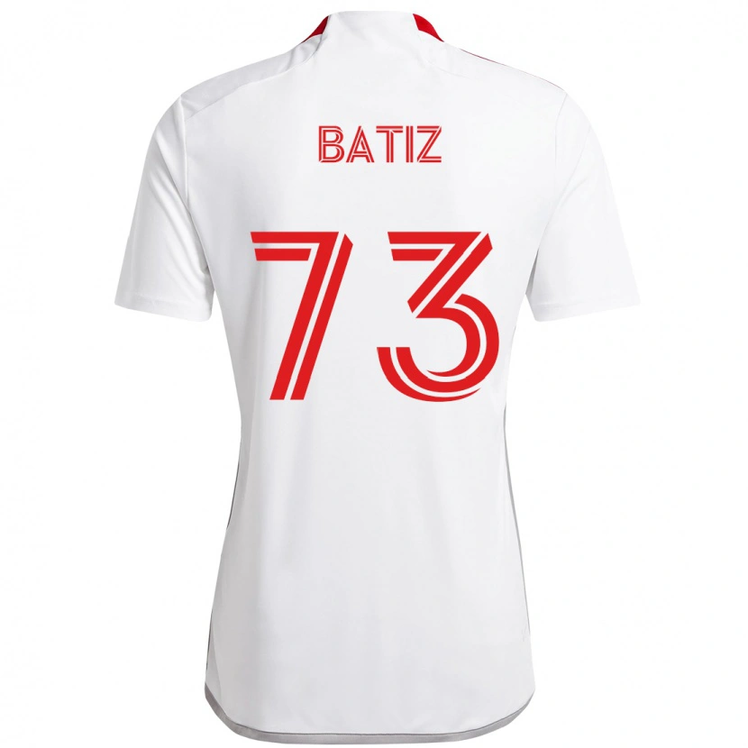 Danxen Donna Maglia Jesus Batiz #73 Bianco Rosso Kit Gara Away 2025/26 Maglietta