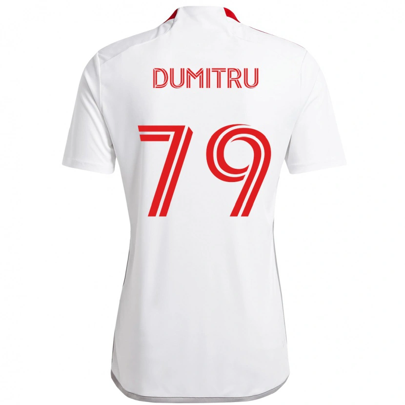 Danxen Donna Maglia Andrei Dumitru #79 Bianco Rosso Kit Gara Away 2025/26 Maglietta