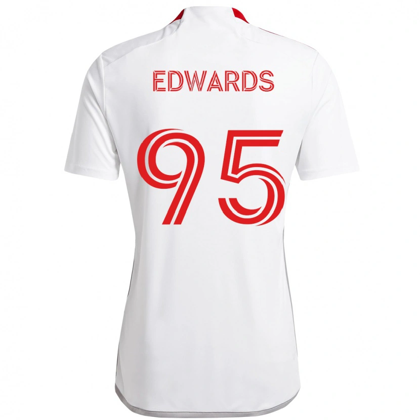 Danxen Donna Maglia Nathaniel Edwards #95 Bianco Rosso Kit Gara Away 2025/26 Maglietta