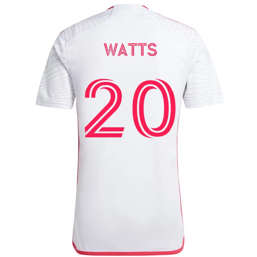 Danxen Donna Maglia Akil Watts #20 Bianco Magenta Kit Gara Away 2025/26 Maglietta