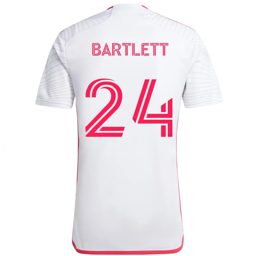 Danxen Donna Maglia Lucas Bartlett #24 Bianco Magenta Kit Gara Away 2025/26 Maglietta