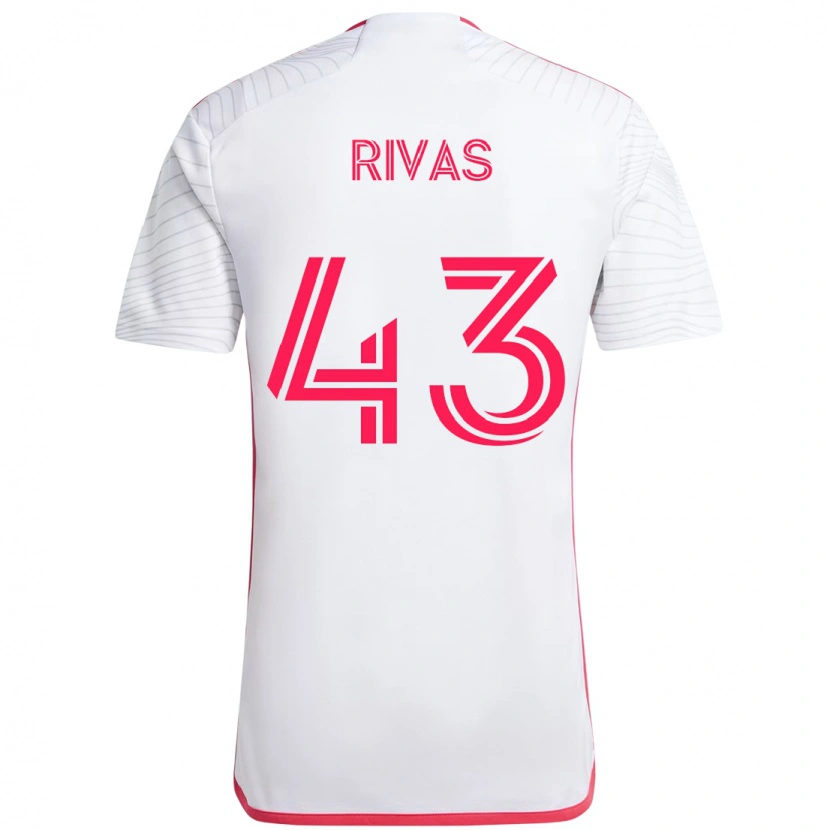 Danxen Donna Maglia Sergio Rivas #43 Bianco Magenta Kit Gara Away 2025/26 Maglietta