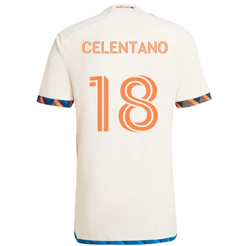 Danxen Donna Maglia Roman Celentano #18 Bianco Blu Arancione Kit Gara Away 2025/26 Maglietta