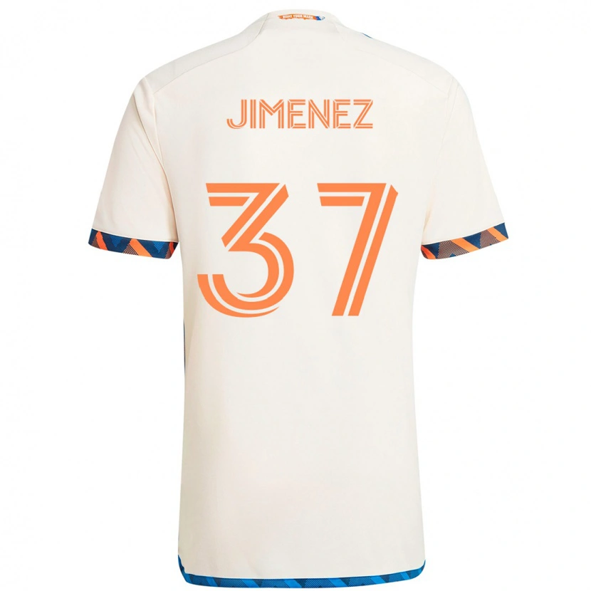 Danxen Donna Maglia Stiven Jimenez #37 Bianco Blu Arancione Kit Gara Away 2025/26 Maglietta