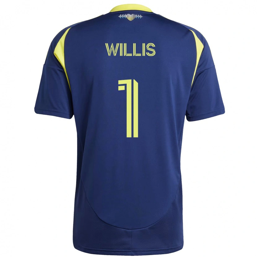 Danxen Donna Maglia Joe Willis #1 Blu Navy Giallo Kit Gara Away 2025/26 Maglietta