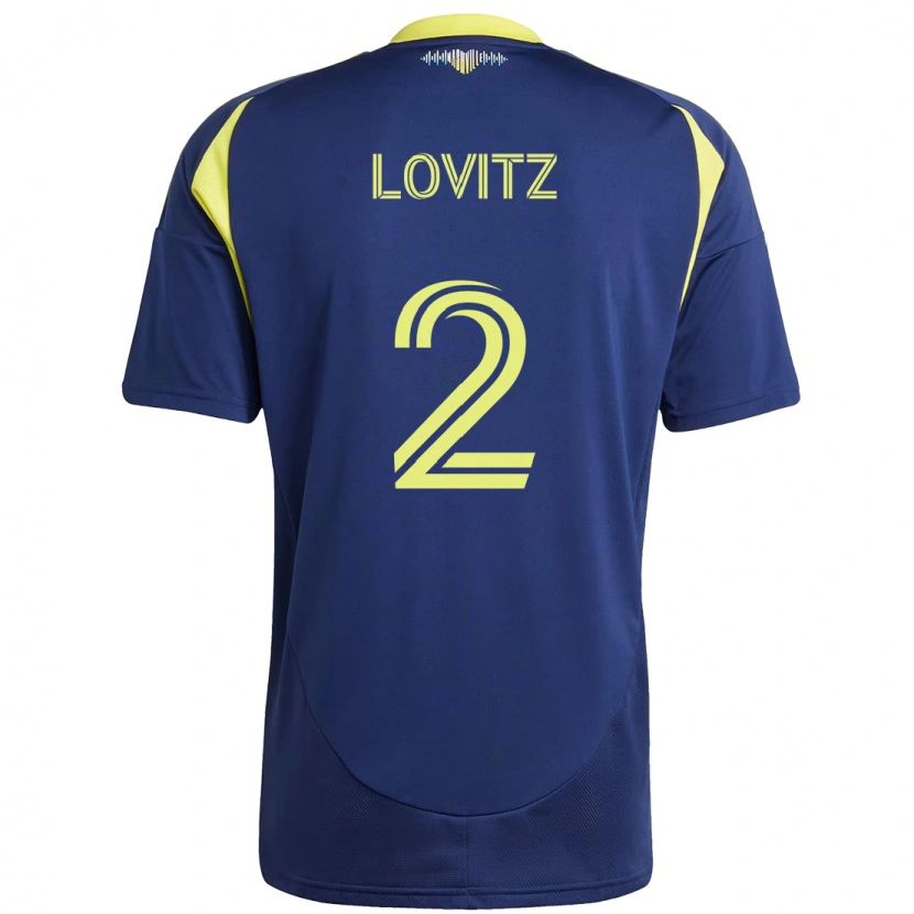 Danxen Donna Maglia Daniel Lovitz #2 Blu Navy Giallo Kit Gara Away 2025/26 Maglietta