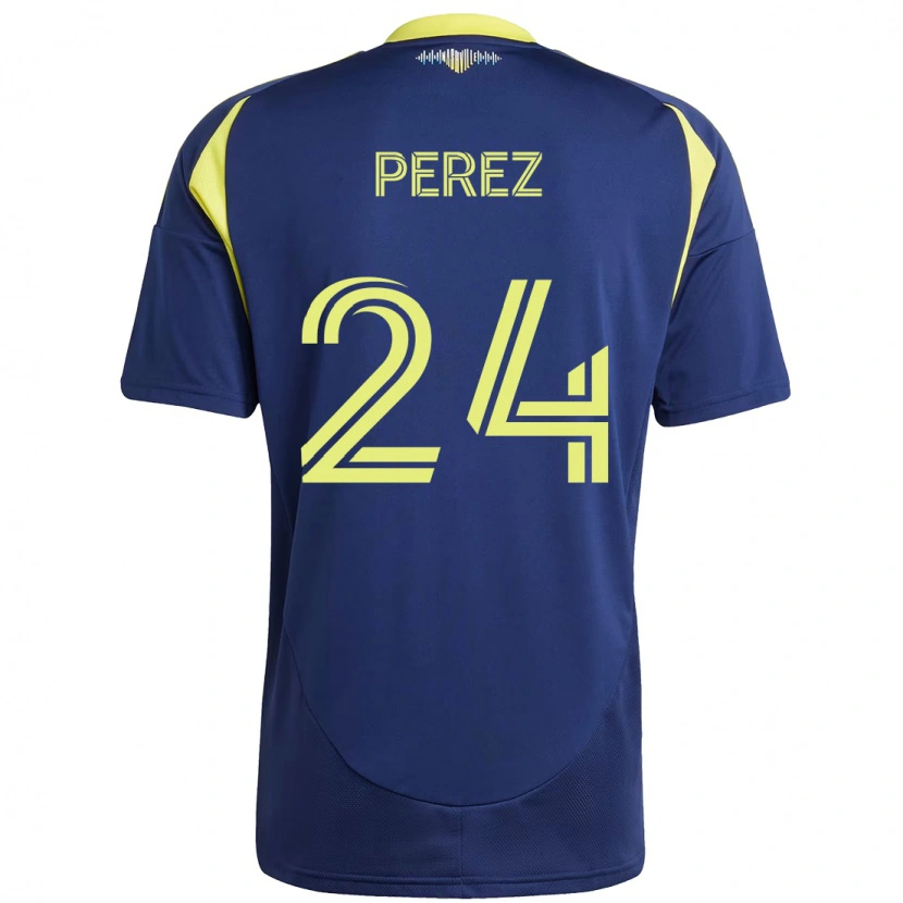 Danxen Donna Maglia Jonathan Pérez #24 Blu Navy Giallo Kit Gara Away 2025/26 Maglietta