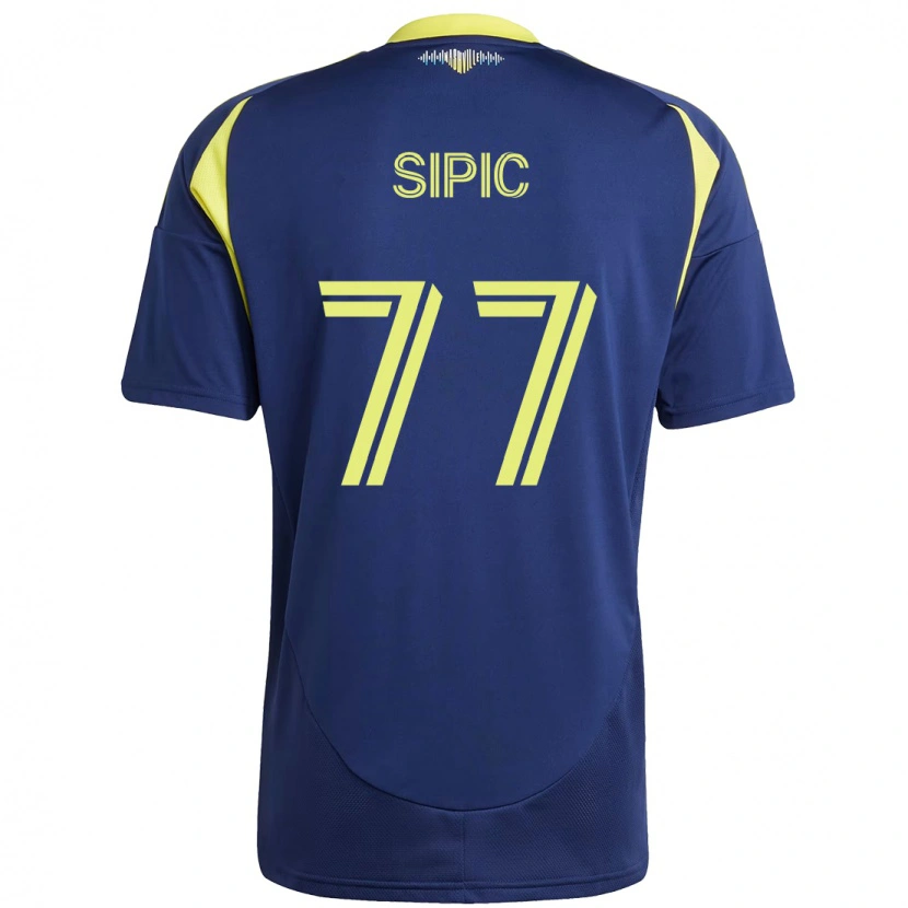 Danxen Donna Maglia Adem Sipić #77 Blu Navy Giallo Kit Gara Away 2025/26 Maglietta