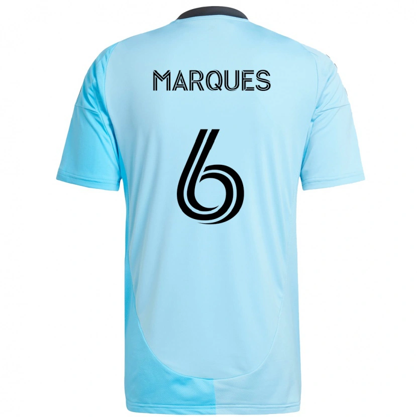 Danxen Donna Maglia Mikael Marqués #6 Azzurro Cielo Kit Gara Away 2025/26 Maglietta