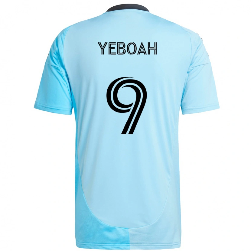 Danxen Donna Maglia Kelvin Yeboah #9 Azzurro Cielo Kit Gara Away 2025/26 Maglietta