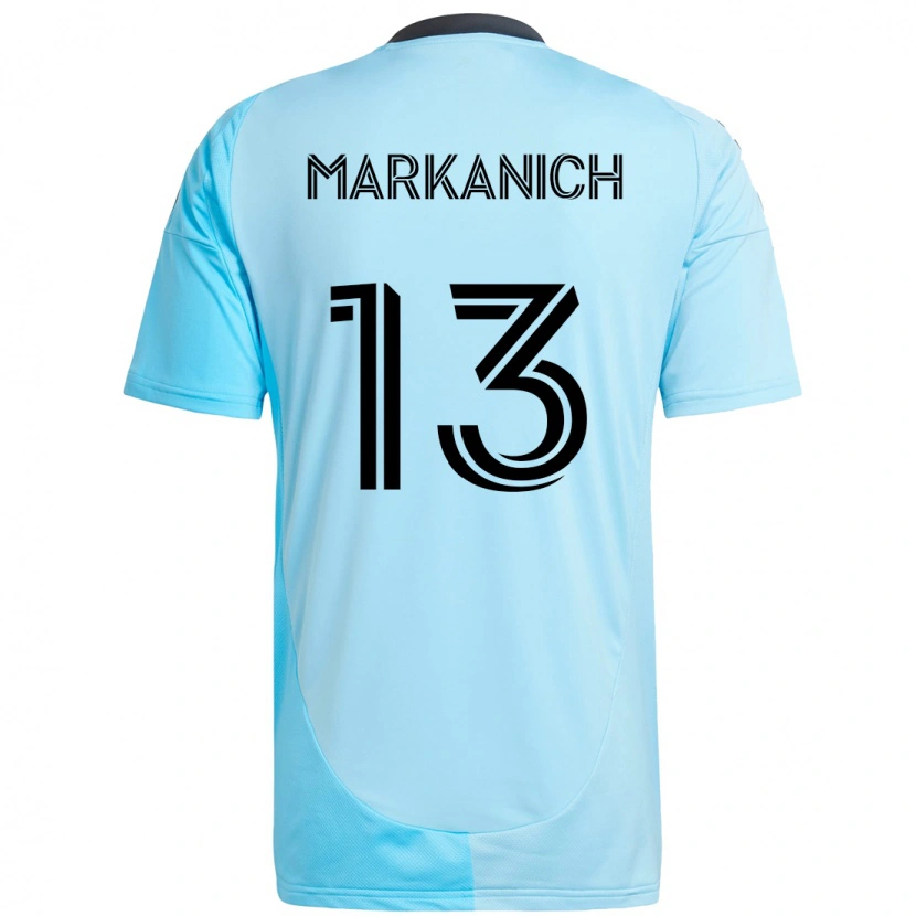 Danxen Donna Maglia Anthony Markanich Jr. #13 Azzurro Cielo Kit Gara Away 2025/26 Maglietta