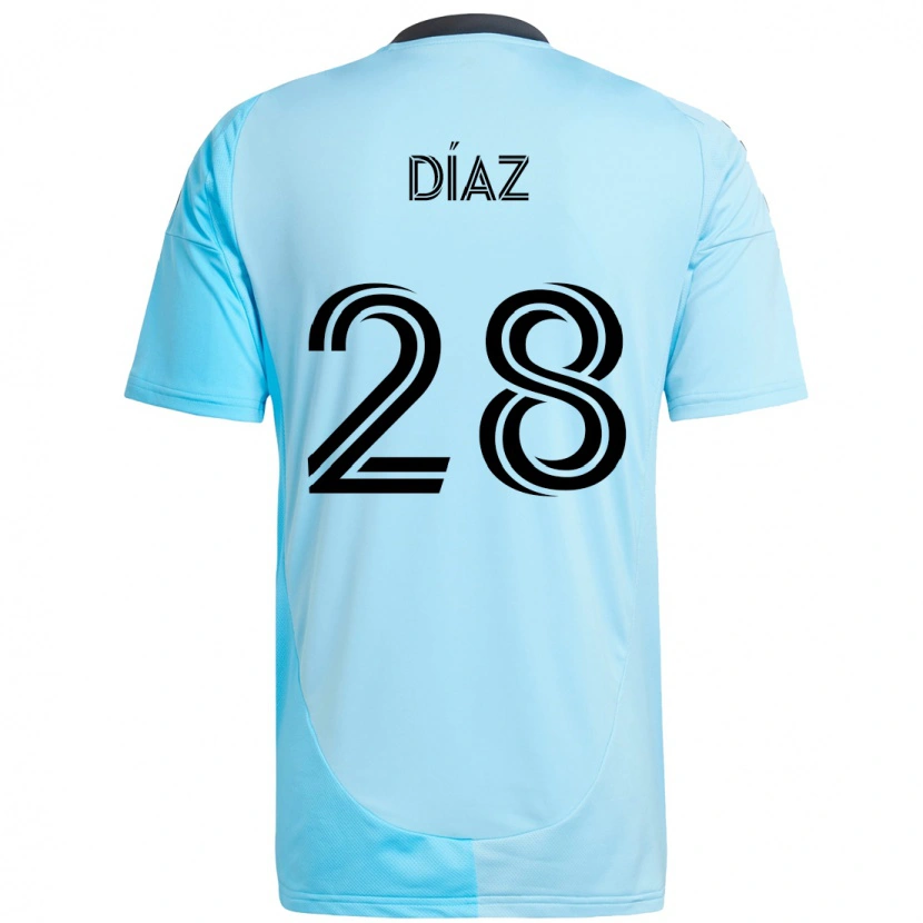 Danxen Donna Maglia Jefferson Díaz #28 Azzurro Cielo Kit Gara Away 2025/26 Maglietta