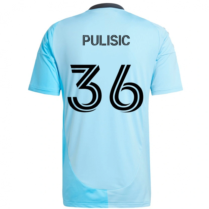 Danxen Donna Maglia Will Pulisic #36 Azzurro Cielo Kit Gara Away 2025/26 Maglietta