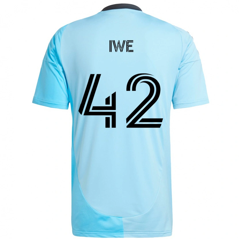 Danxen Donna Maglia Emmanuel Iwe #42 Azzurro Cielo Kit Gara Away 2025/26 Maglietta