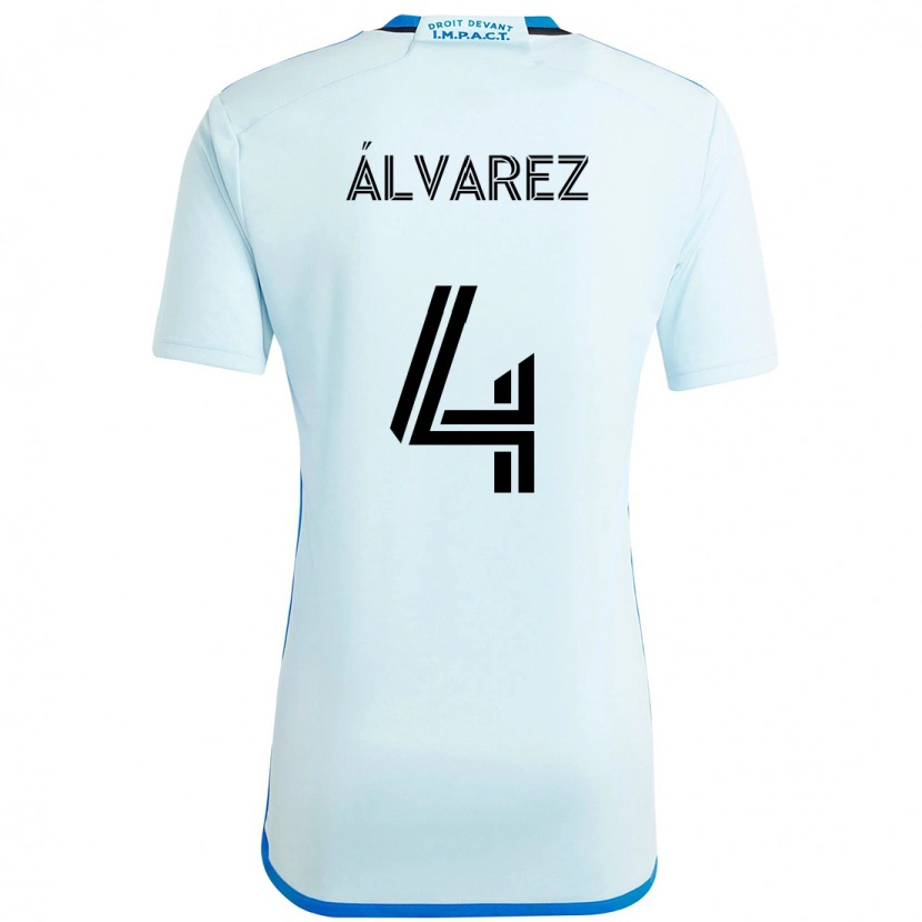 Danxen Donna Maglia Fernando Álvarez #4 Azzurro Cielo Blu Scuro Kit Gara Away 2025/26 Maglietta