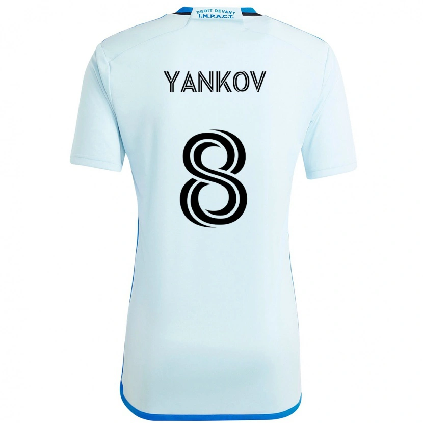 Danxen Donna Maglia Dominik Yankov #8 Azzurro Cielo Blu Scuro Kit Gara Away 2025/26 Maglietta