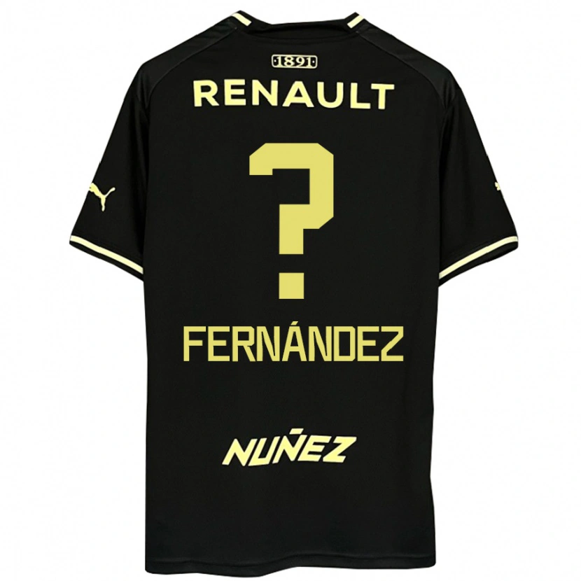 Danxen Donna Maglia Faustino Fernández #0 Nero Giallo Kit Gara Away 2025/26 Maglietta