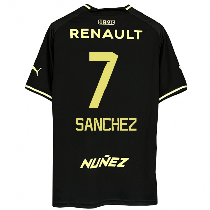 Danxen Donna Maglia Carlos Sánchez #7 Nero Giallo Kit Gara Away 2025/26 Maglietta