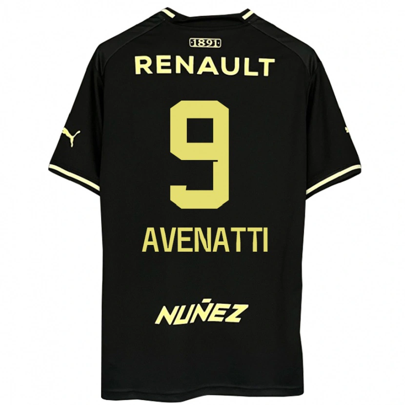 Danxen Donna Maglia Felipe Avenatti #9 Nero Giallo Kit Gara Away 2025/26 Maglietta