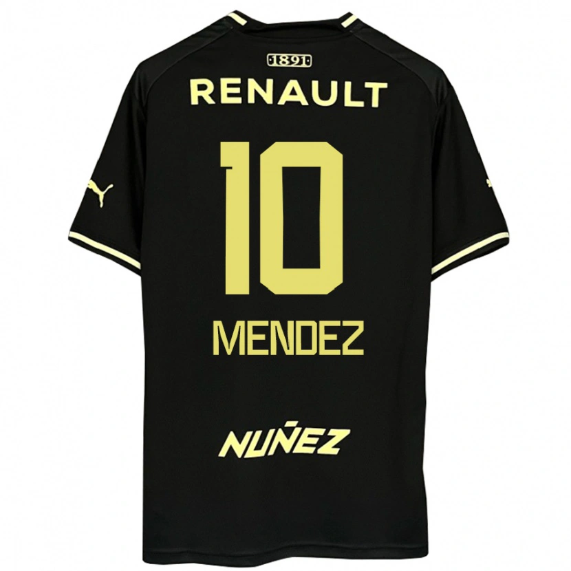 Danxen Donna Maglia Kevin Méndez #10 Nero Giallo Kit Gara Away 2025/26 Maglietta