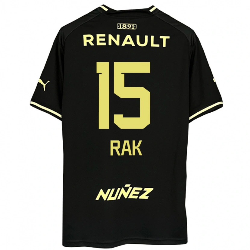 Danxen Donna Maglia Yonatthan Rak #15 Nero Giallo Kit Gara Away 2025/26 Maglietta