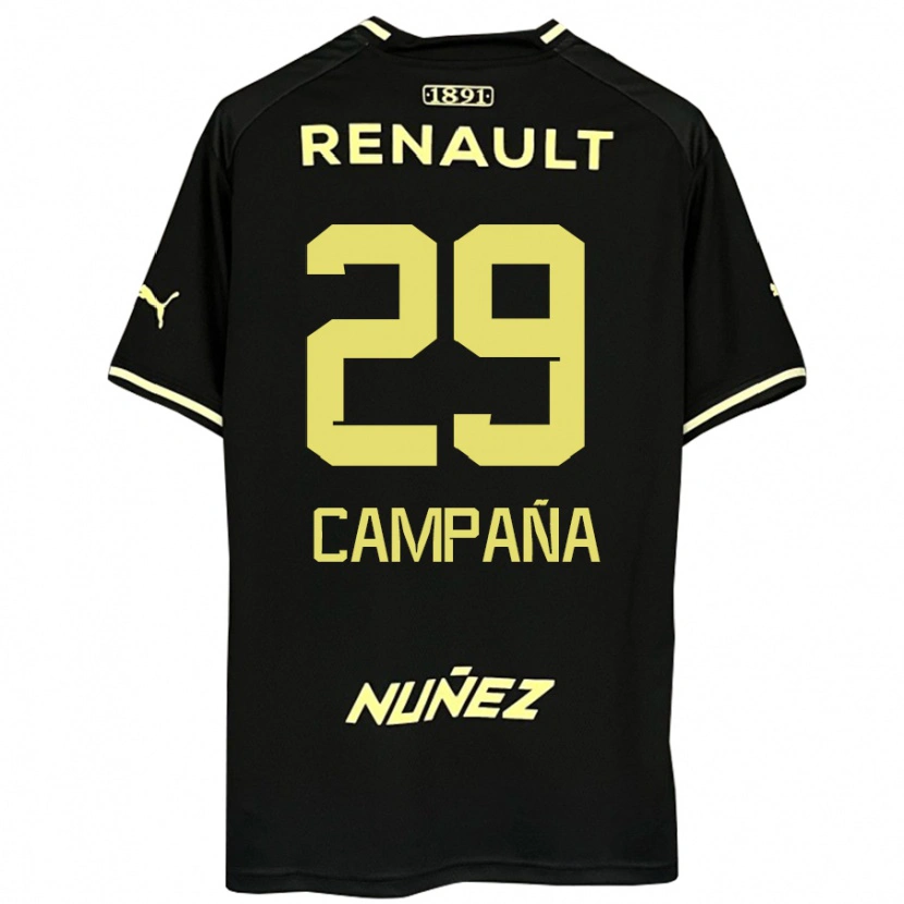 Danxen Donna Maglia Martín Campaña #29 Nero Giallo Kit Gara Away 2025/26 Maglietta