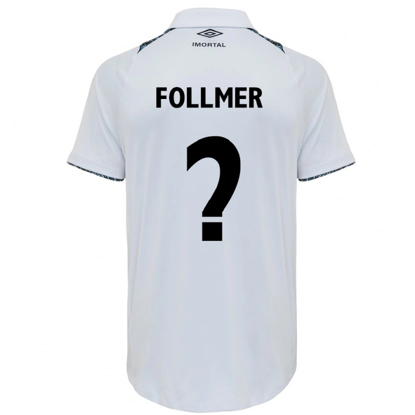 Danxen Donna Maglia Luan Follmer #0 Bianco Blu Kit Gara Away 2025/26 Maglietta