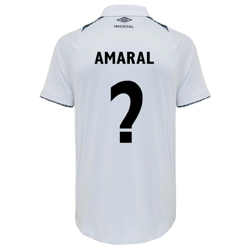 Danxen Donna Maglia Lucas Amaral #0 Bianco Blu Kit Gara Away 2025/26 Maglietta