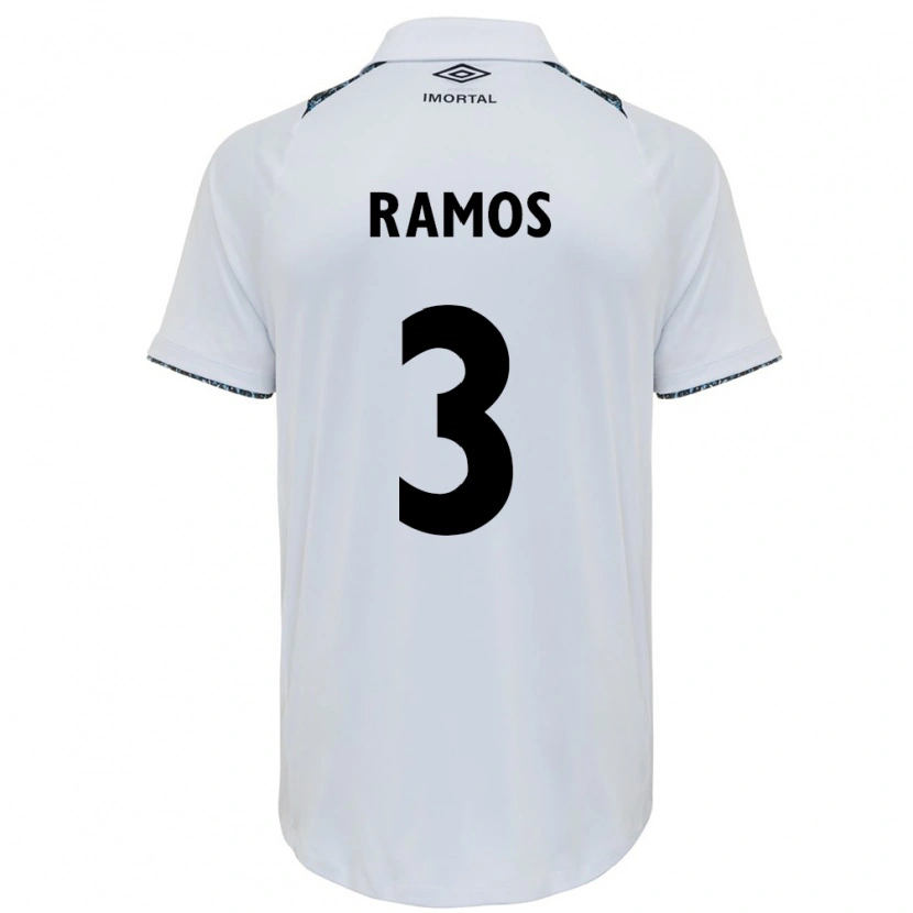 Danxen Donna Maglia João Ramos #3 Bianco Blu Kit Gara Away 2025/26 Maglietta
