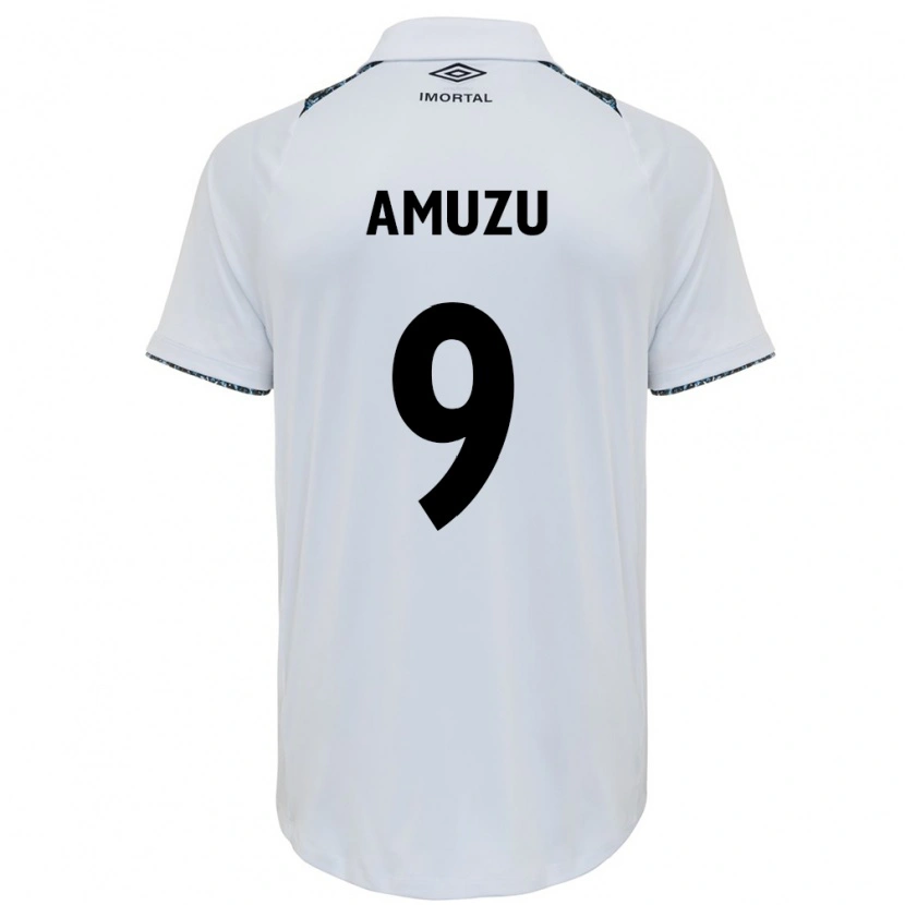 Danxen Donna Maglia Francis Amuzu #9 Bianco Blu Kit Gara Away 2025/26 Maglietta