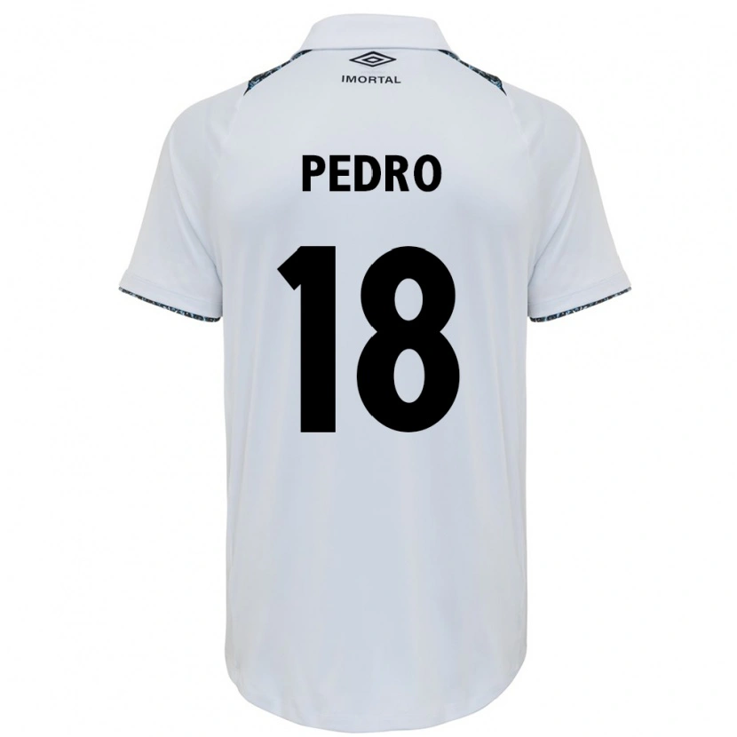 Danxen Donna Maglia João Pedro #18 Bianco Blu Kit Gara Away 2025/26 Maglietta