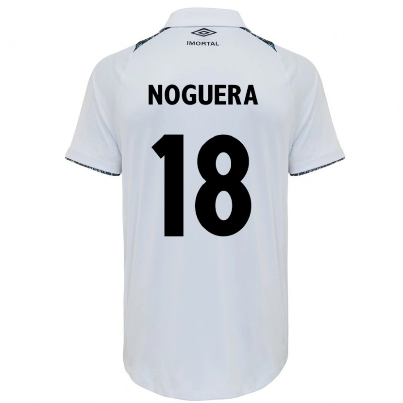 Danxen Donna Maglia Freddy Noguera #18 Bianco Blu Kit Gara Away 2025/26 Maglietta