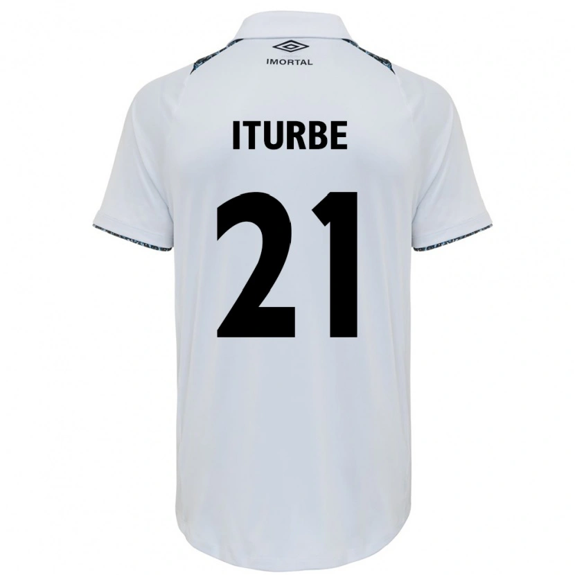 Danxen Donna Maglia Juan Iturbe #21 Bianco Blu Kit Gara Away 2025/26 Maglietta