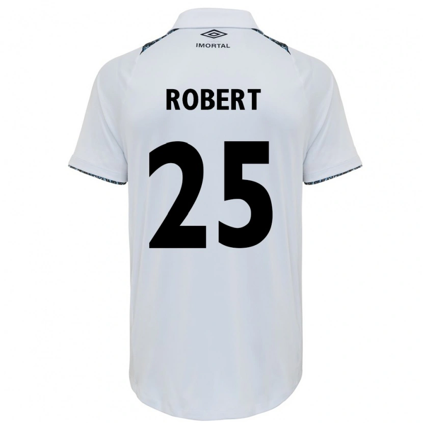Danxen Donna Maglia Jhonata Robert #25 Bianco Blu Kit Gara Away 2025/26 Maglietta