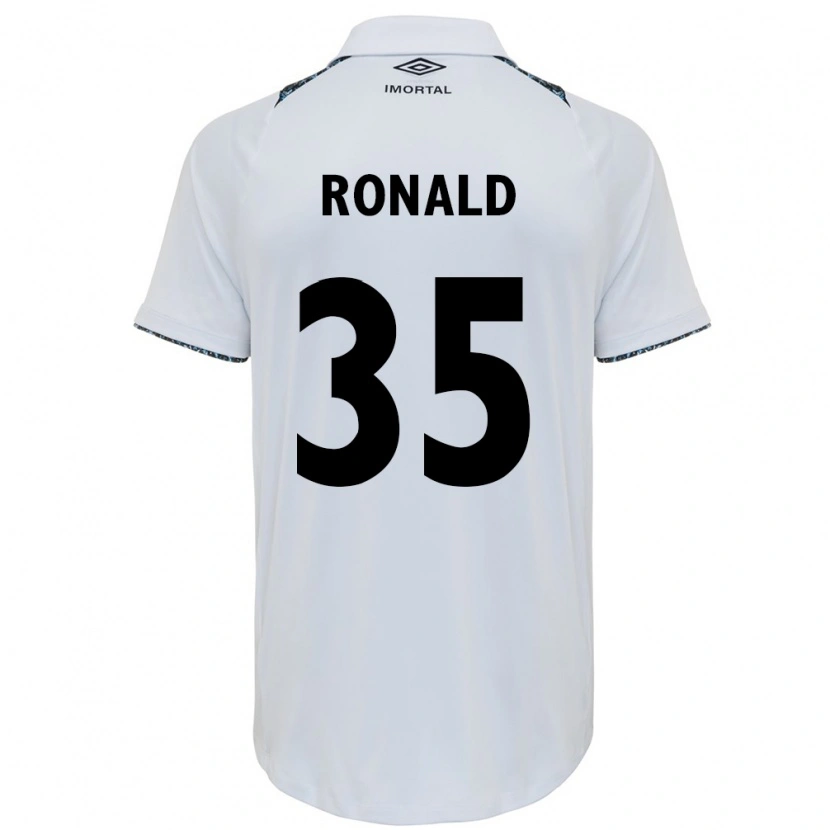Danxen Donna Maglia Ronald #35 Bianco Blu Kit Gara Away 2025/26 Maglietta