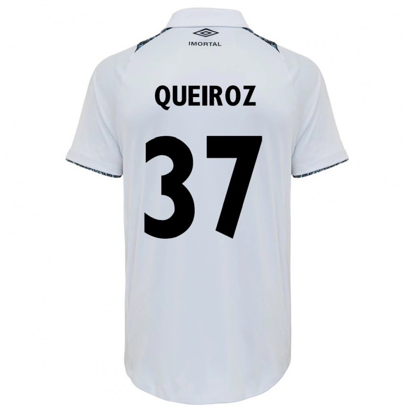 Danxen Donna Maglia Du Queiroz #37 Bianco Blu Kit Gara Away 2025/26 Maglietta