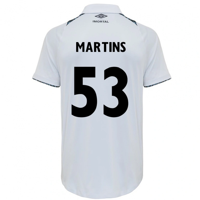 Danxen Donna Maglia Gustavo Martins #53 Bianco Blu Kit Gara Away 2025/26 Maglietta