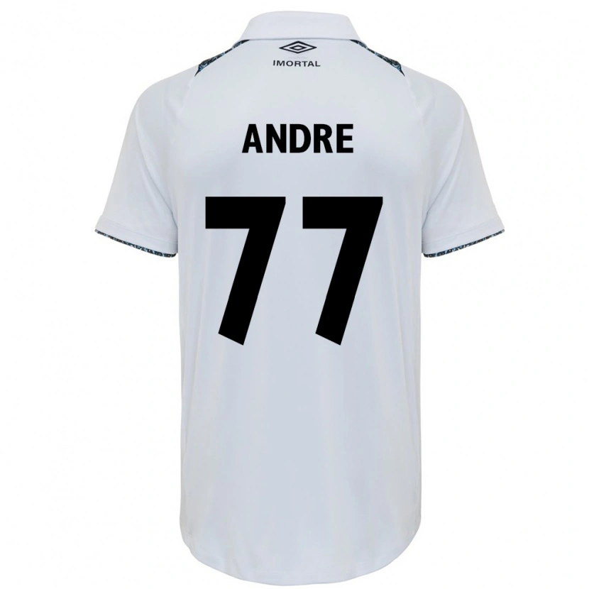 Danxen Donna Maglia André Henrique #77 Bianco Blu Kit Gara Away 2025/26 Maglietta