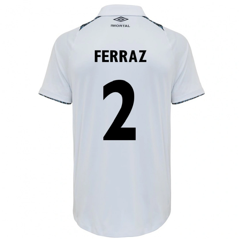 Danxen Donna Maglia Victor Ferraz #2 Bianco Blu Kit Gara Away 2025/26 Maglietta