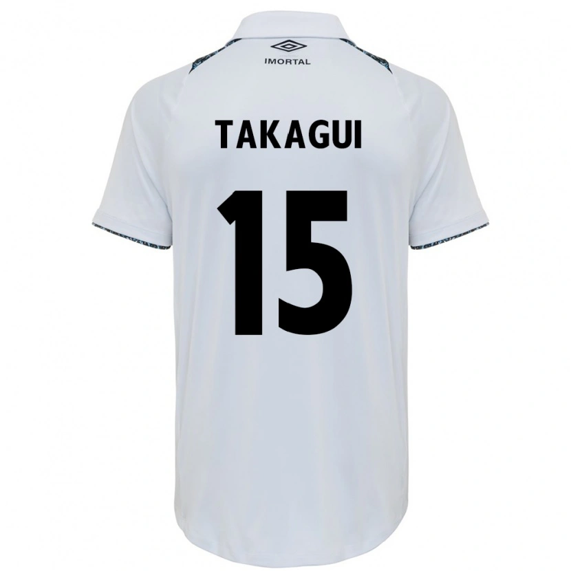 Danxen Donna Maglia Ana Tiemi Takagui #15 Bianco Blu Kit Gara Away 2025/26 Maglietta