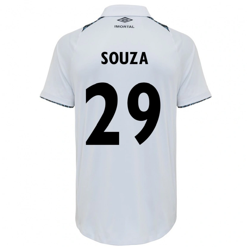 Danxen Donna Maglia Diego Souza #29 Bianco Blu Kit Gara Away 2025/26 Maglietta