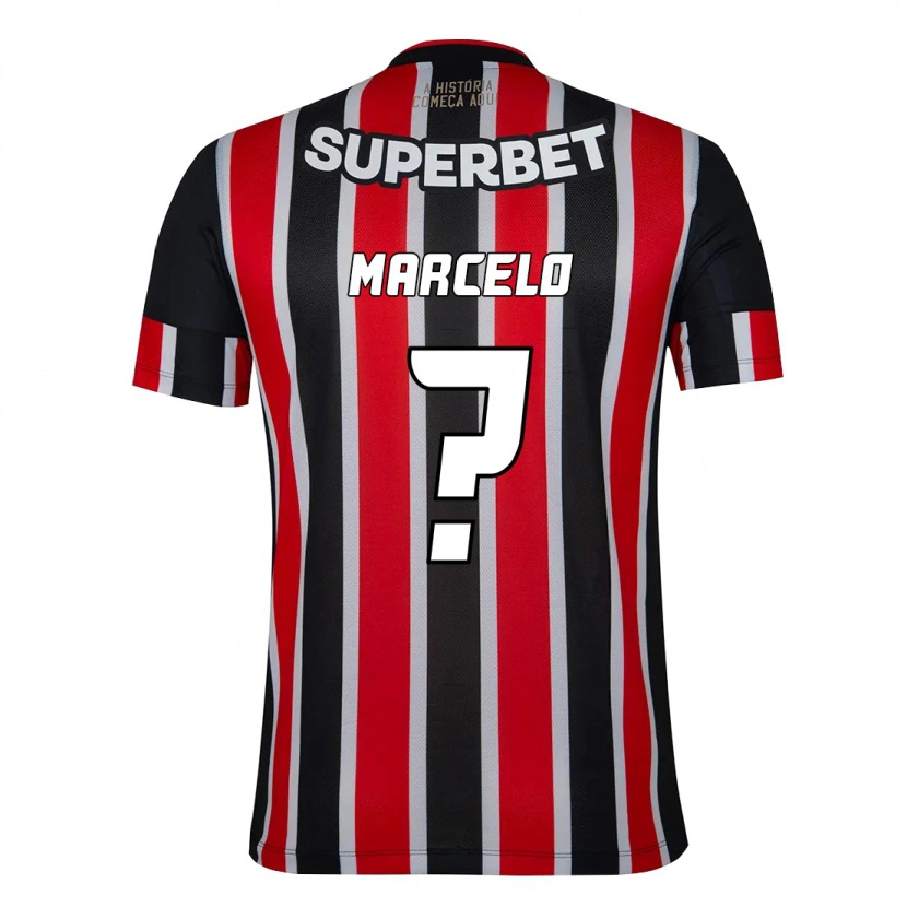 Danxen Donna Maglia Marcelo #0 Nero Rosso Kit Gara Away 2025/26 Maglietta