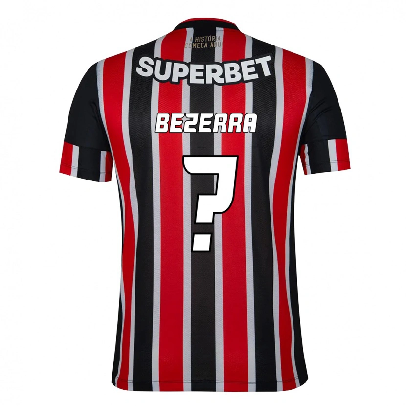 Danxen Donna Maglia Pedro Bezerra #0 Nero Rosso Kit Gara Away 2025/26 Maglietta