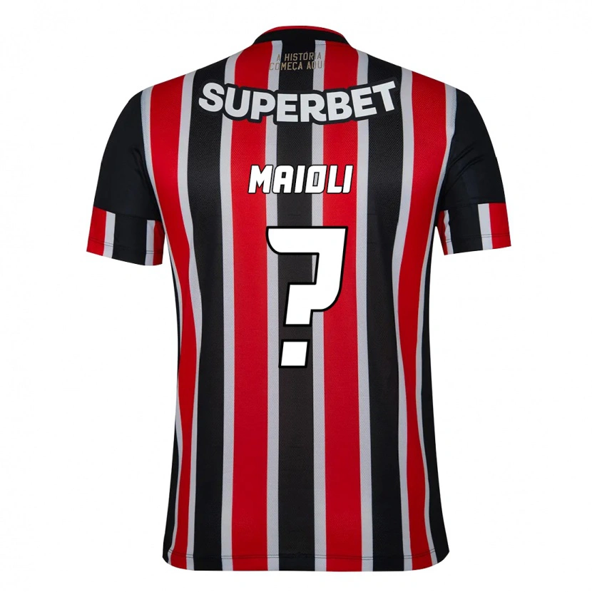 Danxen Donna Maglia Gabriel Maioli #0 Nero Rosso Kit Gara Away 2025/26 Maglietta