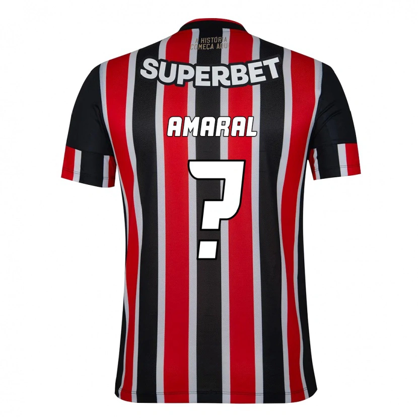 Danxen Donna Maglia Mateus Amaral #0 Nero Rosso Kit Gara Away 2025/26 Maglietta