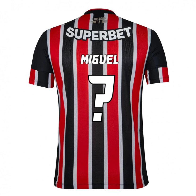 Danxen Donna Maglia Miguel #0 Nero Rosso Kit Gara Away 2025/26 Maglietta
